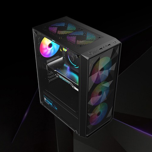 Side Transparent Gaming Computer Case E-Sports PC Tower For ATX/M-ATX/ITX - Afbeelding 11 van 14