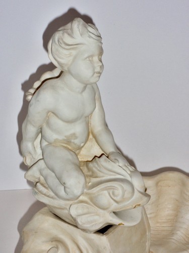 Hen Feathers "Winterthur" Exclusive Child Riding Dolphin Fountain- Bonded Marble - Picture 4 of 19