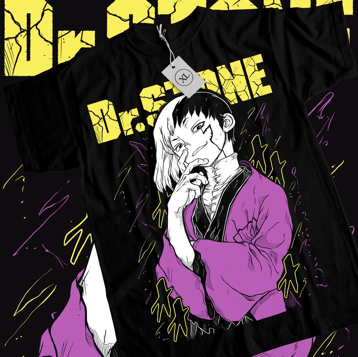 Gen Asagiri T-Shirt Dr.Stone Ryusui Senku Asagiri Seiyuu Black