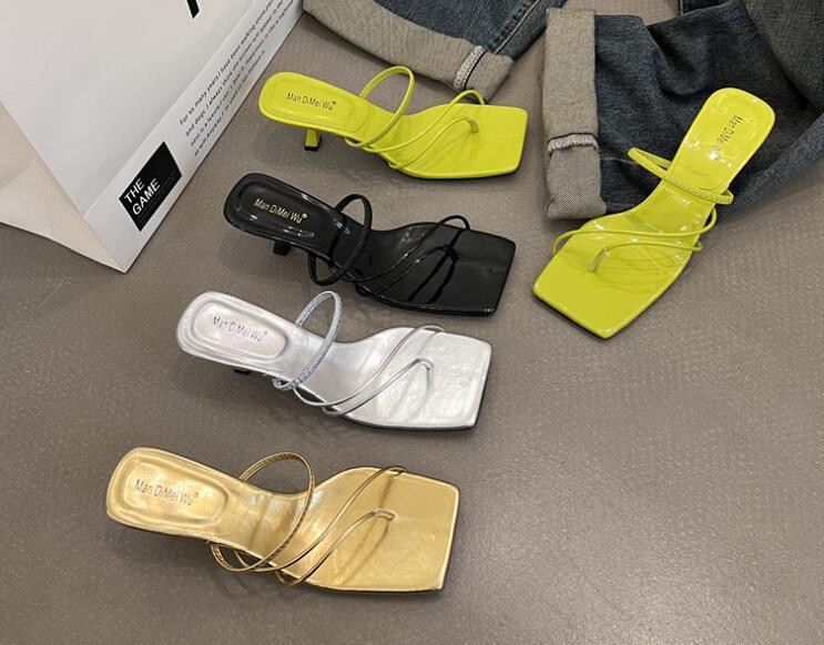 PANTOFOLA D’ORO Pantofole donna moda estate punta aperta perizoma eleganti gattino tacchi medi