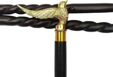 Victorian Brass Designer Bird Head Handle Vintage Wooden Walking Stick Cane Gift