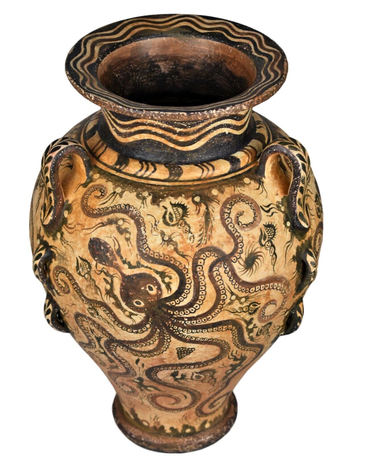 Minoan Vase Ceramic Pottery Painting Octopus Ancient Greek Crete
