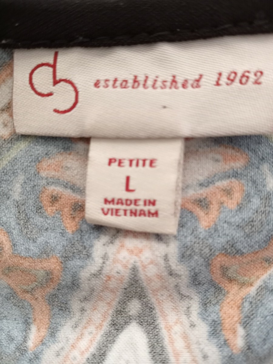 Chemisier Db Established 1962 Manches 3/4 - Taille L, Motif Géométrique Multicolore, Occasion Très Bon état