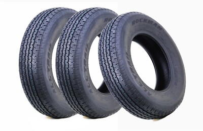 3 ROCKMAN Trailer Tires ST205/75R15 8-Ply Load Range D 107M Steel Belted Radial