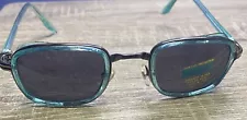 1 Pair Light Green Metal And Plastic Frames W/ Sun Blocking Side Shields
