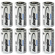 8 x CR123 Energizer 3V Lithium Batteries (CR123A, DL123, 123, EL123, CR17345)