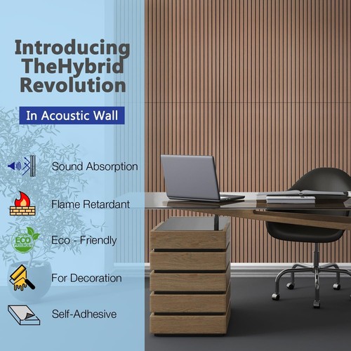 Self-Adhesive Acoustic Wall Panels 4 Pack - Perfect for Studios & Offices - Picture 5 of 10