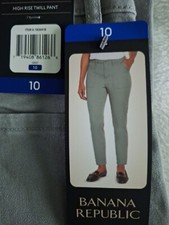 Banana Republic 5-Pocket Pant Women's Gray Stretch Twill Pant Size 10 New