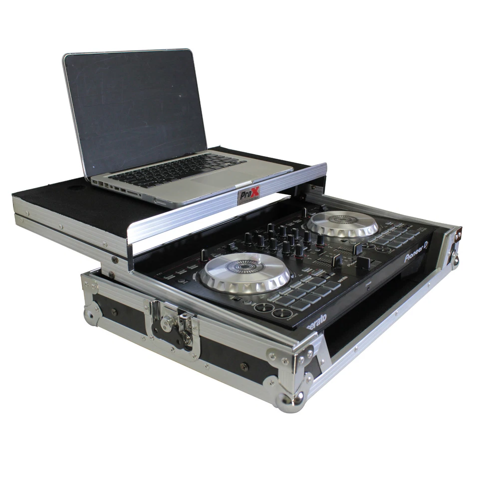 Estuche de vuelo ProX X-DDJFLX4LT ATA para Pioneer DDJ-FLX4 con estante para computadora portátil, PLATEADO Foto 3 de 4