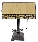 Bankers Lamp Tiffany Table Desk Lamp Stained Glass Vintage Mission Style - 15" H