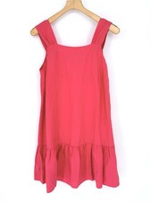 Loft Square Neck Flounce Tank Basic Dress Linen Blend Coral Size M NWT