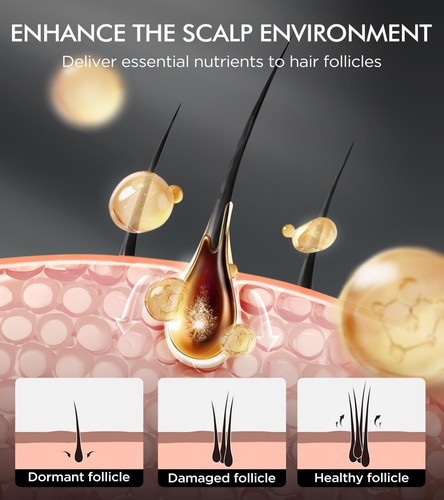 Juego de champú y acondicionador de biotina para el crecimiento del cabello con infusión de tripéptidos, anti cebolla... - Imagen 3 de 6