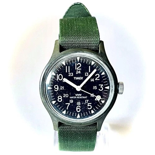 Timex Camper Vintage Manual Wind Watch 1980s Lightweight Military Style