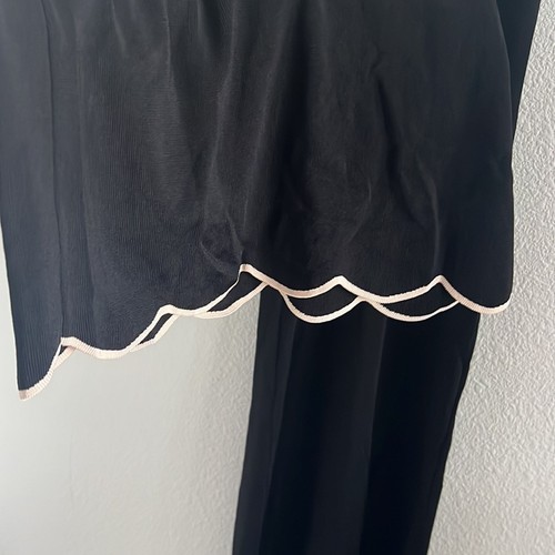Zara Knit schwarz gewellter Saum weites Bein kurze Hose elastischer Bund Pull On Small - Bild 6 von 8