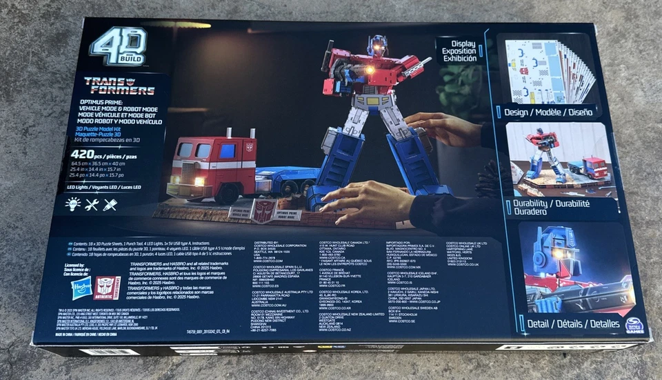 Kit de rompecabezas modelo 3D 4D Build Transformers Optimus Prime y camión con LED NUEVO EN CAJA Foto 3 de 4