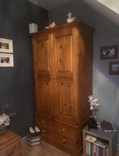Large Solid Double Wardrobe with Large Drawer - moving home has to go 👍