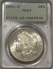 1881 S Morgan Silver Dollar PCGS MS63 Gen 1.2 OGH aka Rattler