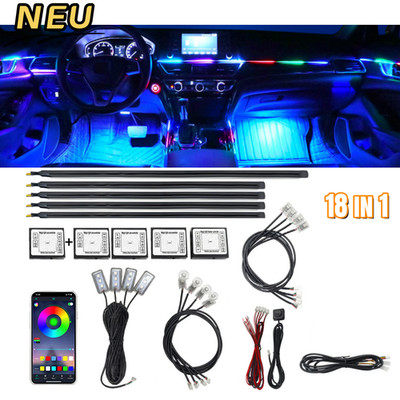 RGB Auto Innenraum-Ambientebeleuchtung Symphony LED Musik-Synchronisation 18in 1