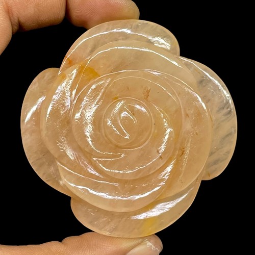 544 Cts Natural Peach Amazonite Rose Carving Unique Floral Design Huge Gemstone - Picture 10 of 11