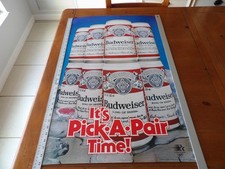 Vintage Anheuser-Busch Budweiser 1982 Pick a Pair Poster Man Cave Collectible