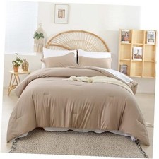 Size Comforter Set Comforter Set 7 Pieces Bed in a Bag Soft Full Taupe