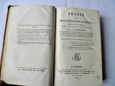 1817-MEDECINE CHIRURGIE- GYNECOLOGIE OBSTETRIQUE- TRAITE DES MALADIES DES FEMMES - Photo 1/4
