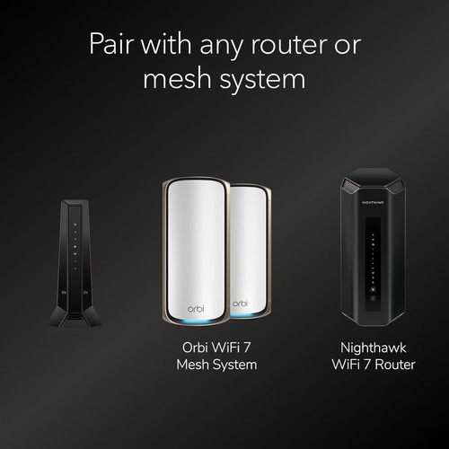 NETGEAR Nighthawk CM3000 DOCSIS 3.1 Mid/high-Split Cable Modem,Black-Refurbished - Afbeelding 8 van 9