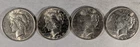 LOT OF 4 1923 P PEACE SILVER DOLLARS #29