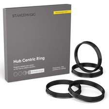 StanceMagic Hubcentric Rings pk of 4 -57.1mm ID to 66.6mm OD-Black Poly Carbon