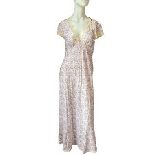 Rixo Clarice Dress Lace Trimmed Floral Lilac Long Summer Dress Size XS U.K. 8