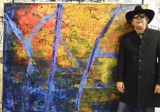 Pollock/Richter style Professional Painting 84”X62” (7 Foot) Abstract Modern XL