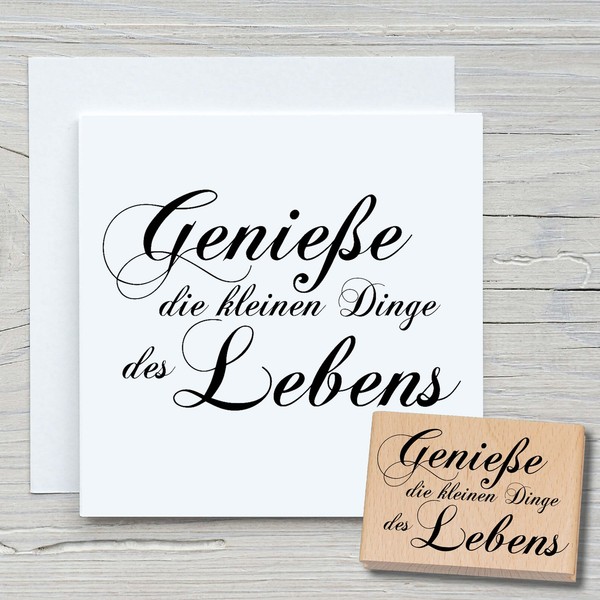 Stempel GenießE Die Kleinen Dinge - Motivstempel Holzstempel Scrapbooking Karten-image