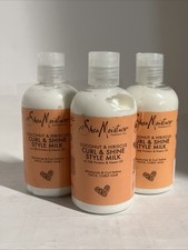 3x Shea Moisture Coconut & Hibiscus Curl & Style Milk 8 Fl Oz Each.