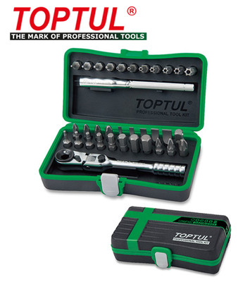 TOPTUL GADW3401 Set of tools 34 pcs 1/4'' plastic suitcase