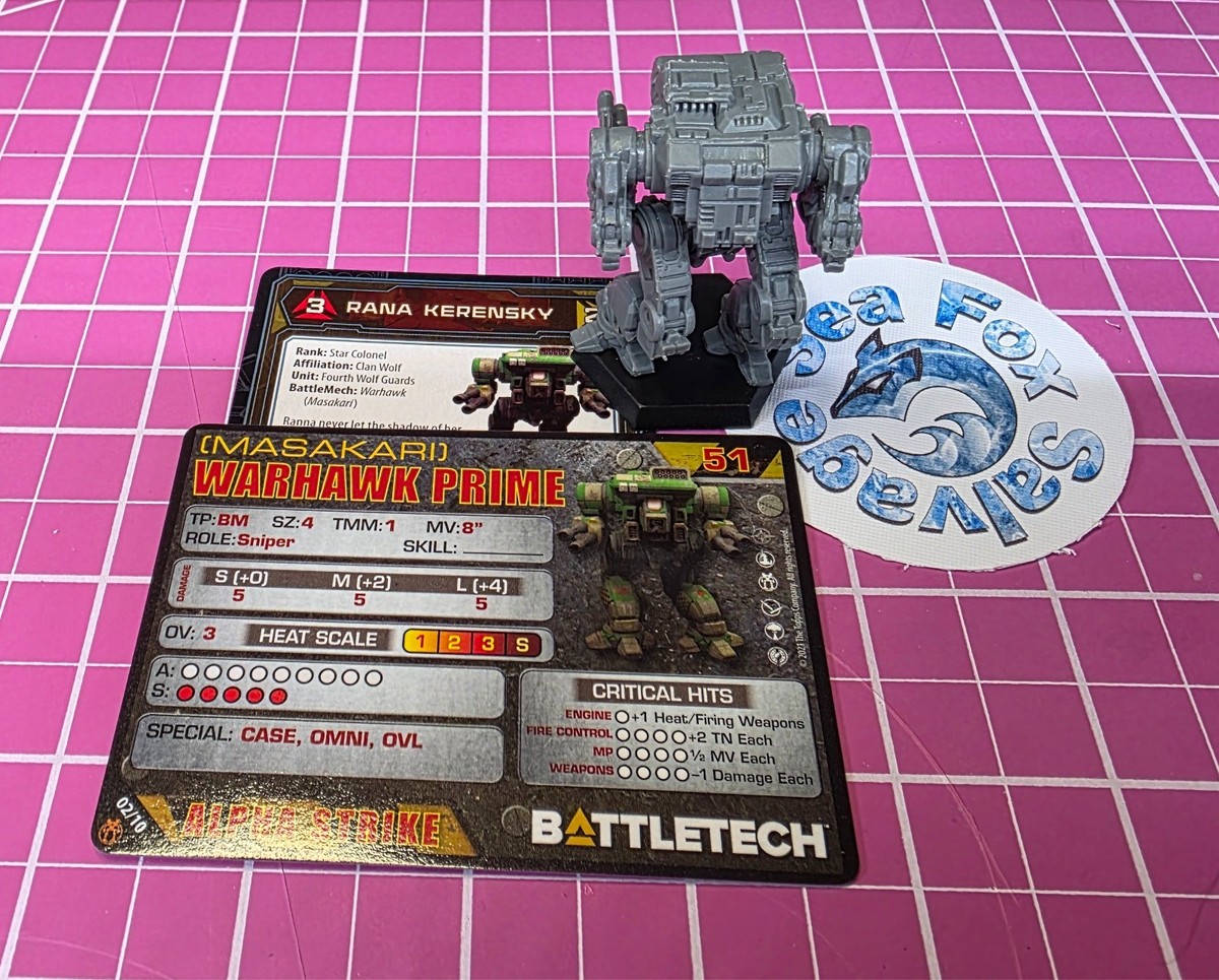 BattleTech Warhawk / Masakari Mech -- Clan Fire Star + Cards | eBay