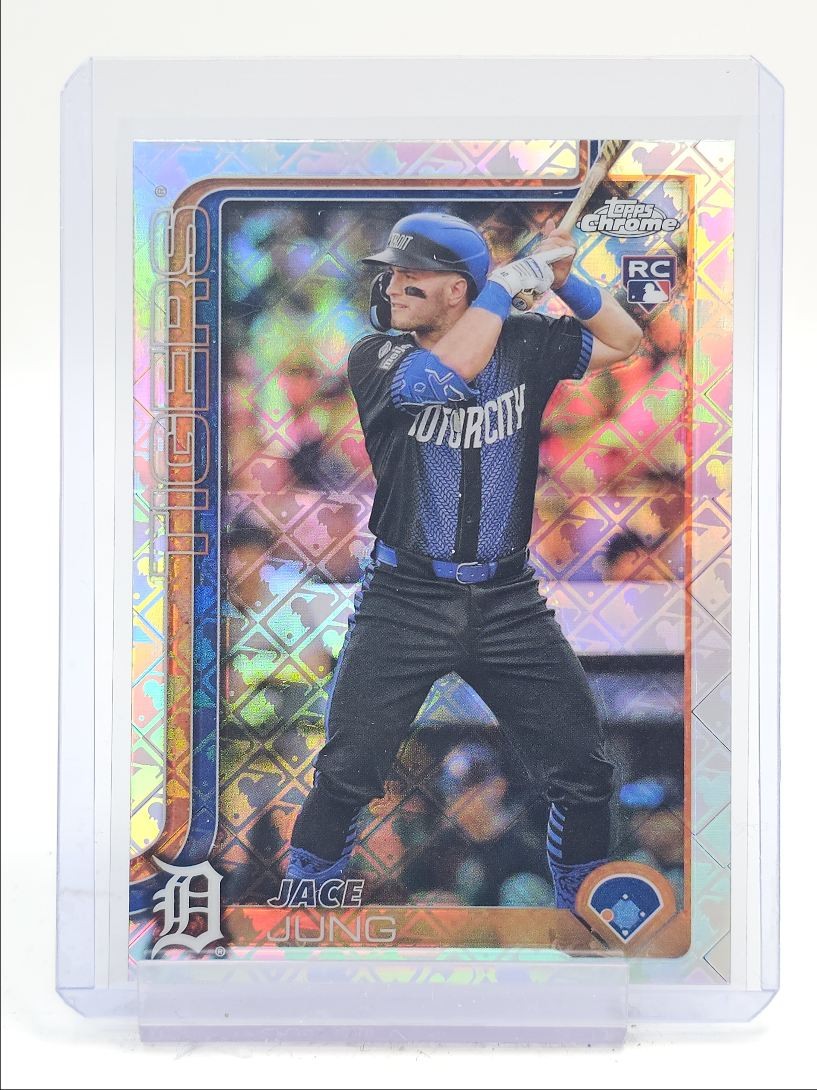 JACE JUNG 2025 TOPPS CHROME ROOKIE LOGOFRACTOR TIGERS #225 RC Q5451