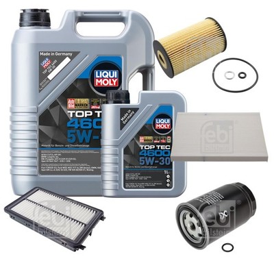 FEBI BILSTEIN Inspektionspaket 6L Liqui Moly Top Tec 4600 5W-30 für Hyundai