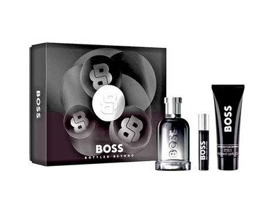 HUGO BOSS BOTTLED BEYOND  3 PCES SET 3.4/3.3 OZ EDP+S/G+ MINI SPRAY ISPRAY NEW