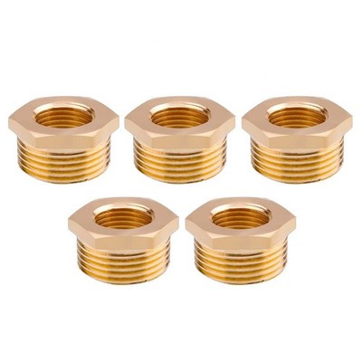 Hex Bushing Adapter Set of 5 Brass Threaded Pipes for Connection Needs