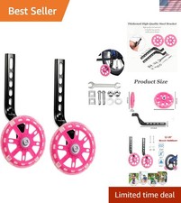 Training Wheels for Kids, Heavy Duty Bicycle Stabiliser Flash Mute Wheel Moun...