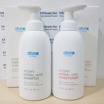 ATOMY Herbal Hair Shampoo 500ml + Conditioner 500ml Set + FREE GIFT K-Beauty