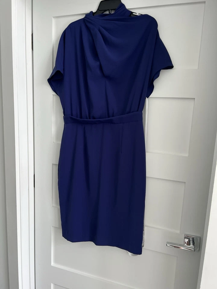 Vestido Vaina Negro Halo Mujer Azul Liso Talla 14 Elegante Oficina Foto 2 de 4