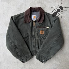 Carhartt YOUTH YJ97 MOS green Detroit work wear jacket XS