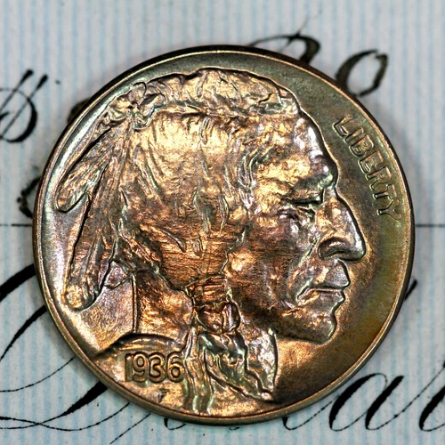 * 1936-S * SOLID+ GEM BU MS BUFFALO NICKEL * FROM ORIGINAL COLLECTION