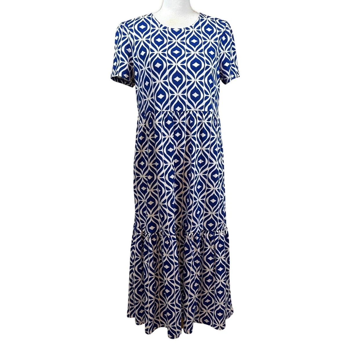 Boden Emma Tiered Jersey Midi Dress, polished casual, effortless, coastal |  eBay
