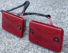 1986-1992 Toyota Supra Mk3 Lr Door Courtesy Light Red Lens Oem Pair W Pigtails