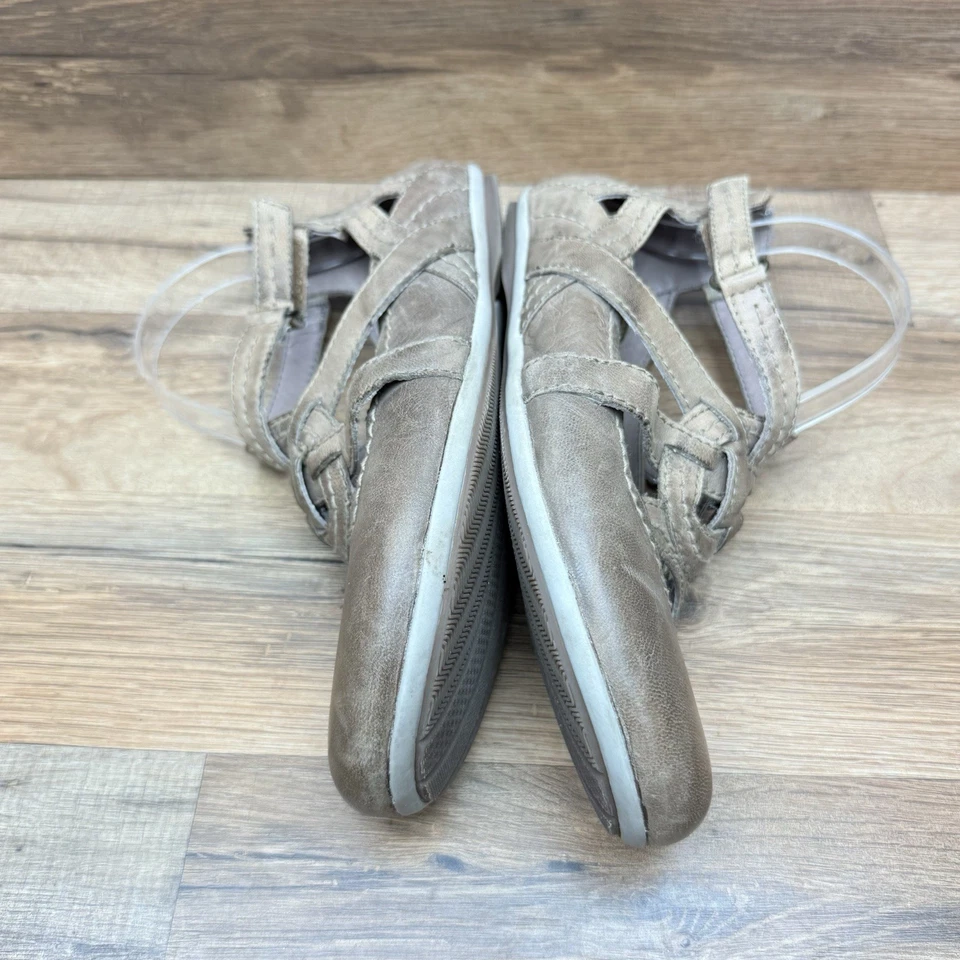 Sandalias planas de corcho Bussola para mujer de cuero tostado talla 9-9,5 Foto 3 de 4