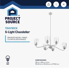 Project Source Traywick 6-Light Chandelier Ma...