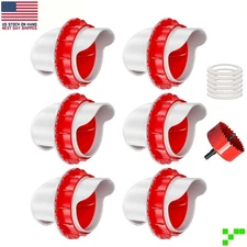 6-Pack DIY Chicken Feeder Kit + Hole Saw & Plug No-Waste Rain-Proof Poultry Bird