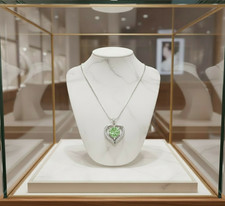 2ct Certified Emerald necklace May Birthstone Emerald Heart Diamond Pendant gift